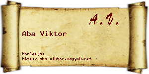 Aba Viktor névjegykártya